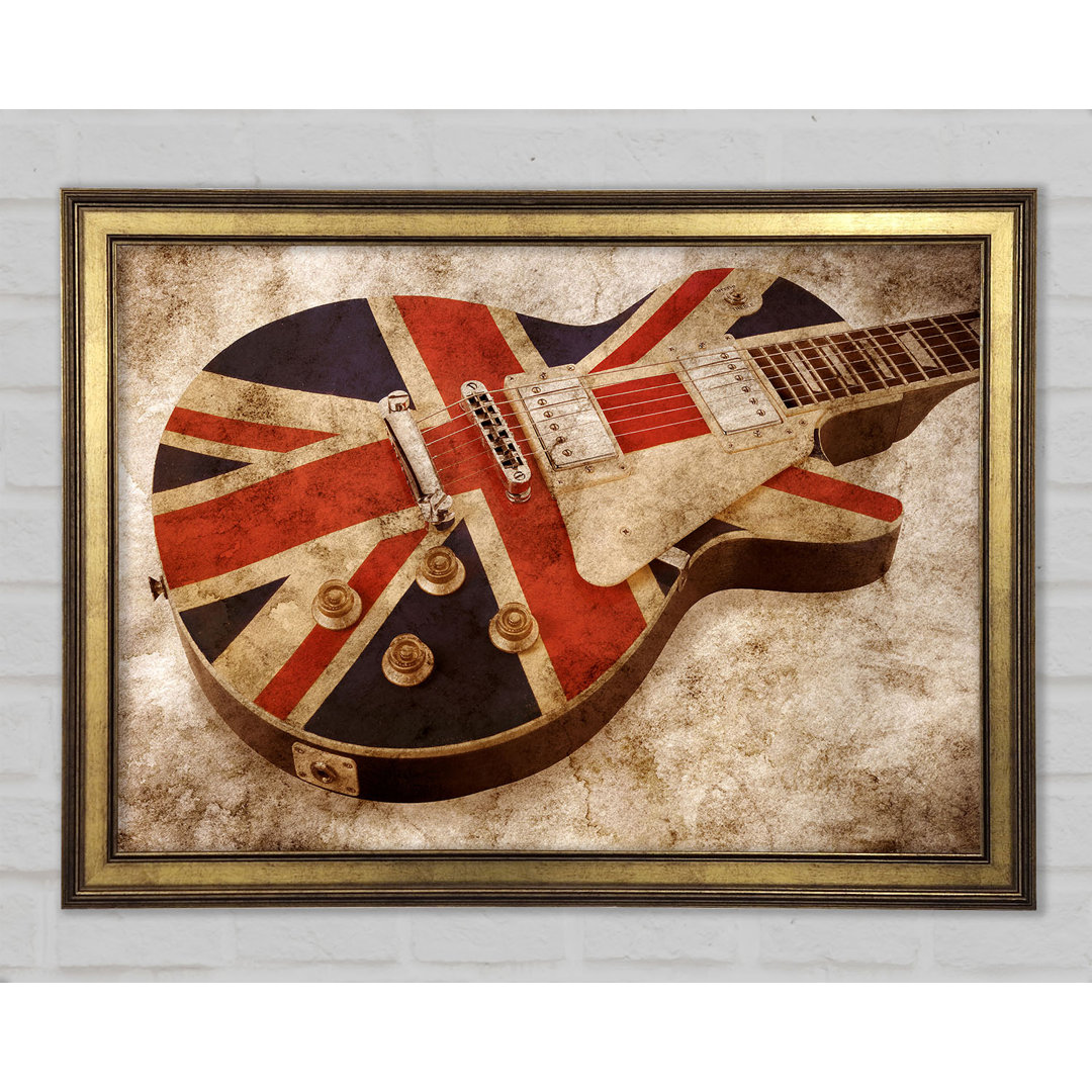 Britische Retro-Gitarre 2 - Einzelne Bilderrahmen Kunstdrucke