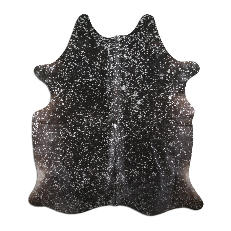 Tapis argenté/noir vache Deming