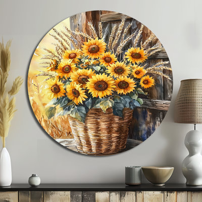Petrella - tournesols, art rond en métal