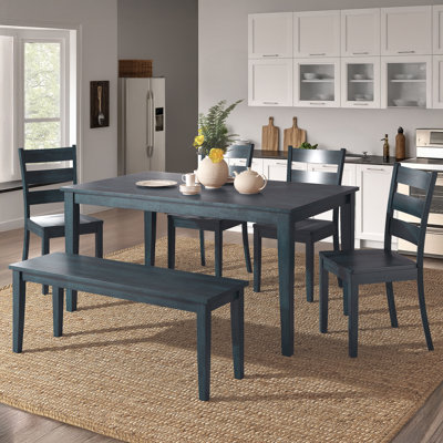 Alexa-Mae 6 - Person Solid Wood Top Four Leg Dining Set