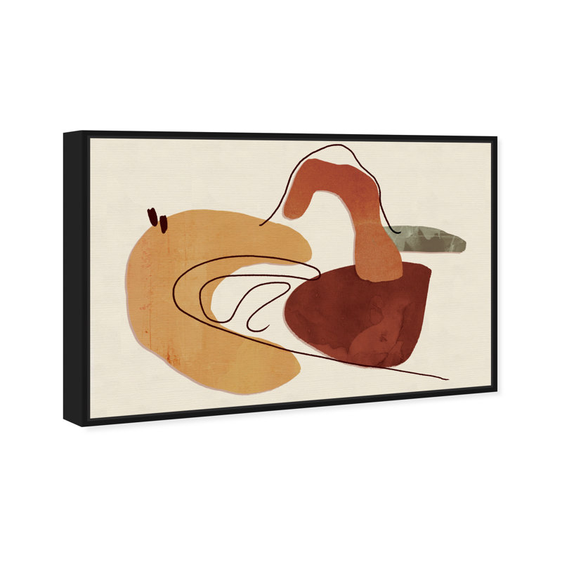 Abstrait désert délicat, blanc moderne et contemporain - impression, H 30 po x l 45 po x 1,5 po, Cadre noir
