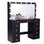 47" Large Makeup Deidra With USB Power Outlet,Mirror, 12 Adjustable Lights,11 Drawers And 2 Side Hidden Jewellery Cabinets,Crystal Knobs-107262980