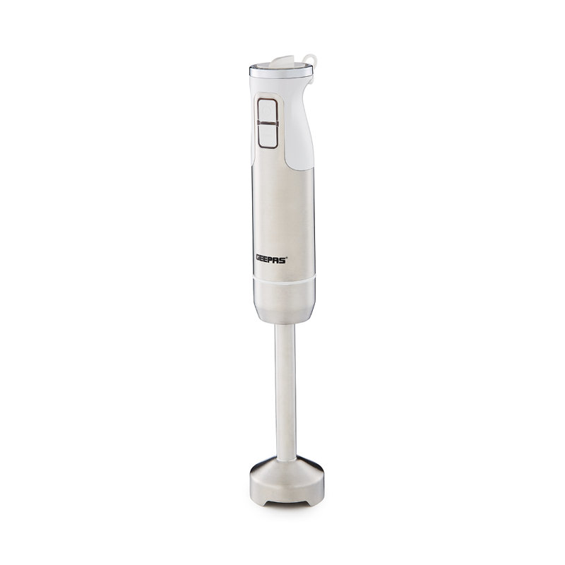 Geepas 600W Hand Blender | Handheld Immersion Blender, Food Collection Stick Blender with Stainless Steel Blades for Making Baby Food Soup Sauce Puree | 12 Blending Speed & Turbo, Silver