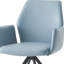 Chaise d'appoint de salle à manger rembourrée en cuir bleu clair et noir
