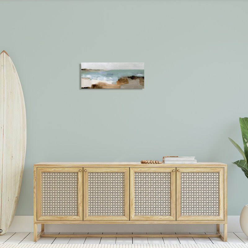 Large Abstract Ocean Wave Landscape Canvas Wall Art in Earth Tones