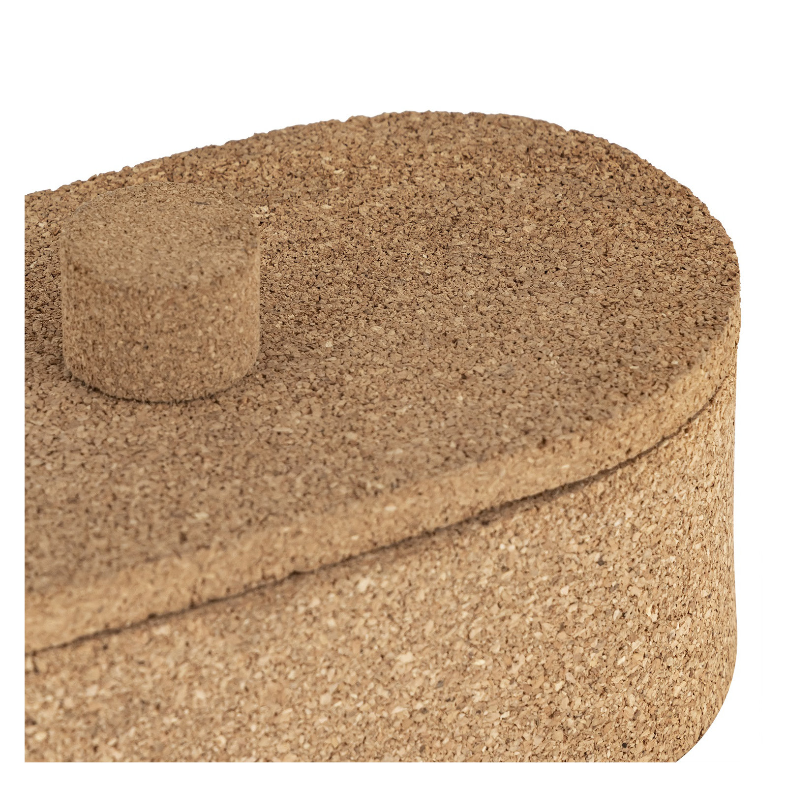 Oval Cork Box Sm, 3.75" H x 4.25" W x 7.75" D
