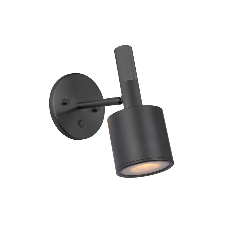 Daeshon 1 Light Wall Sconce - Matte Black/Aged Brass - Frosted Diffuser, Matte Black, Matte Black