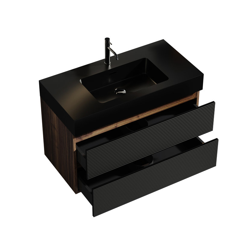 Meuble-lavabo de 36 po Grace, Noir