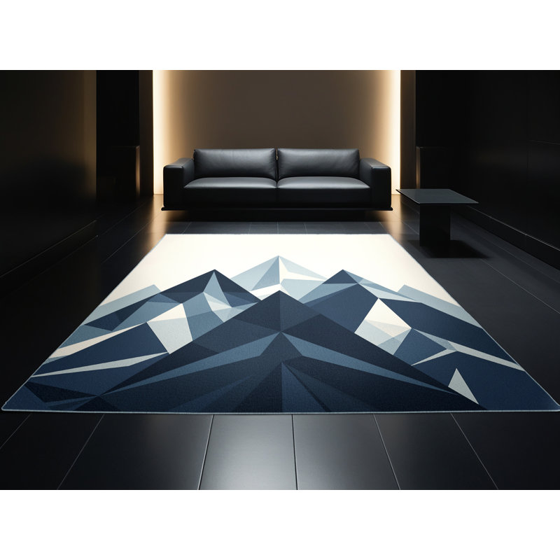 Tapis beige moelleux doux à motif géométrique minimaliste Kamena, 3 x 5