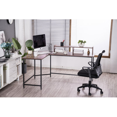 L-Shaped Steel Writing Desk