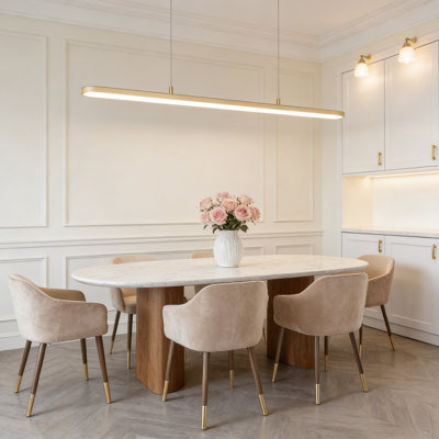 Luxury Linear Dining Pendant Light, Modern Minimalist Chandelier for Dining Tables & Kitchen Islands