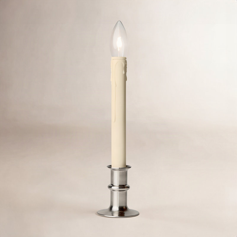 Dual Intensity Battery LED Window Candle, Brushed Nickel