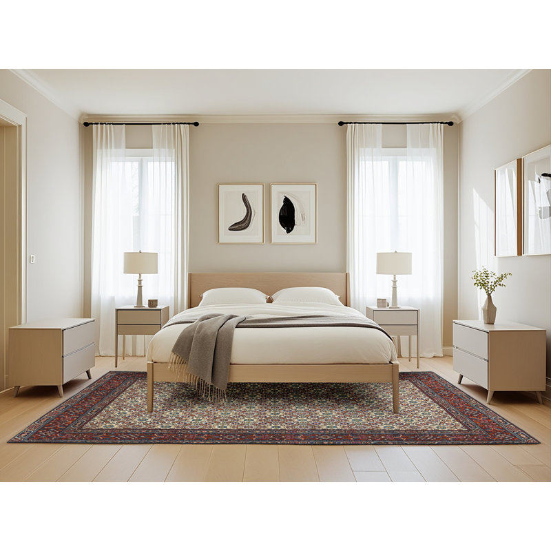 Tapis traditionnel rouge / beige Destany, Rectangle 5 pi x 8 pi