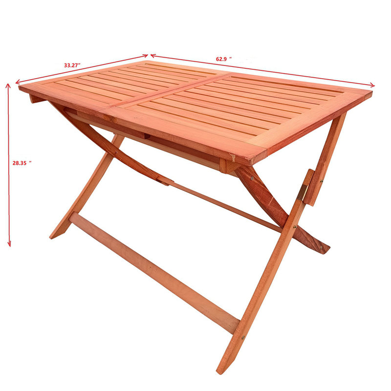Ensemble de salle à manger de patio pliable, 4 chaises pliantes et 1 table de salle à manger, intérieur et extérieur universel, teck