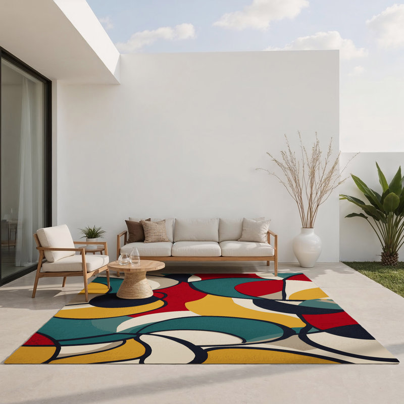 Zippy Pop Indoor And Outdoor Area Rug, Rectangle 1'6" x 2'6"
