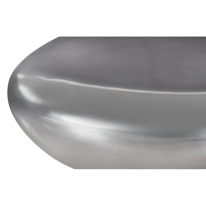 River Stone Coffee Table Liquid Silver, 16" H x 54" L x 34" W, Liquid Silver
