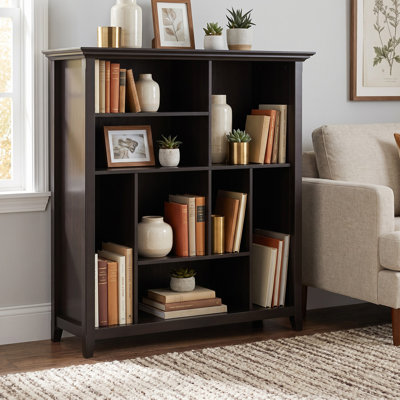 Amherst 44"H Solid Wood Transitional Multi-Cube Bookcase with Fixed Shelves and Tapered Legs