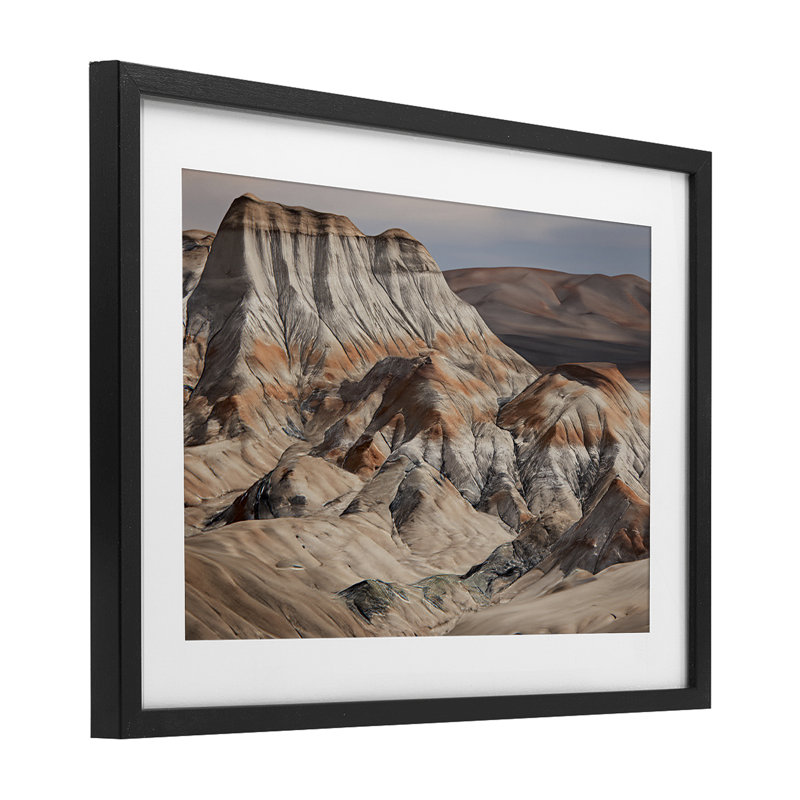Sunny Grand Canyon Framed Print Under Glass, design by Norm Stelfox, 14" H x 20" W, Midnight Black Frame