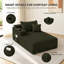Chaise longue droite de 95 cm avec porte-gobelet, en peluche verte-1551633206