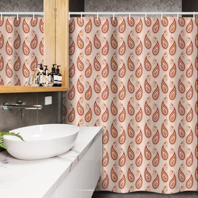 Everee Paisley Shower Curtain with Hooks Included