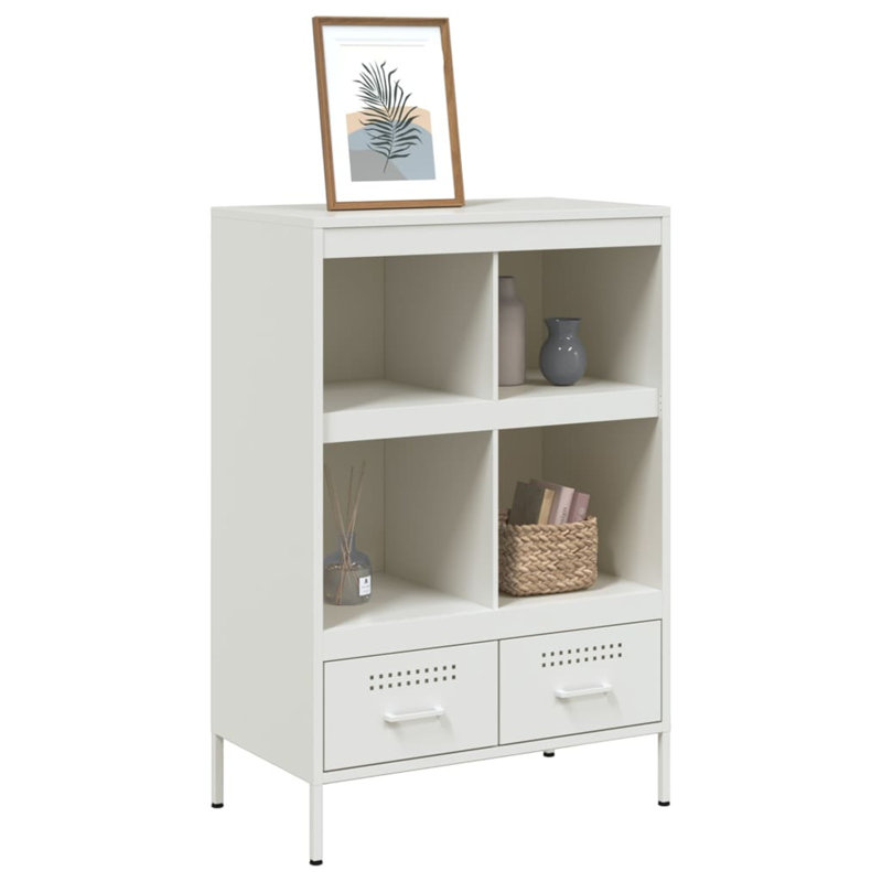 Sharell 101.5 cm H x 68 cm W Steel Standard Bookcase, White