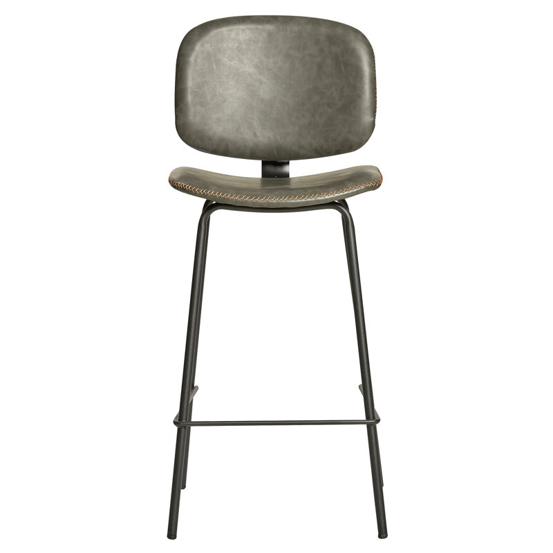 Christianson Upholstered Counter Stool with Metal Frame, Grey