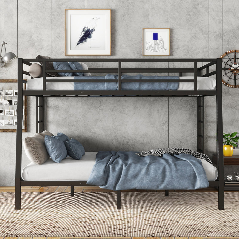 Full XL Over Queen Metal Bunk Bed for Teens & Adults, Noise-Free Frame, Space-Saving Design, No Box Spring Required