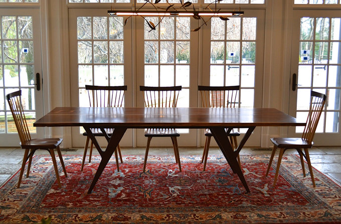 Sedute Solid Wood Dining Table, Cherry