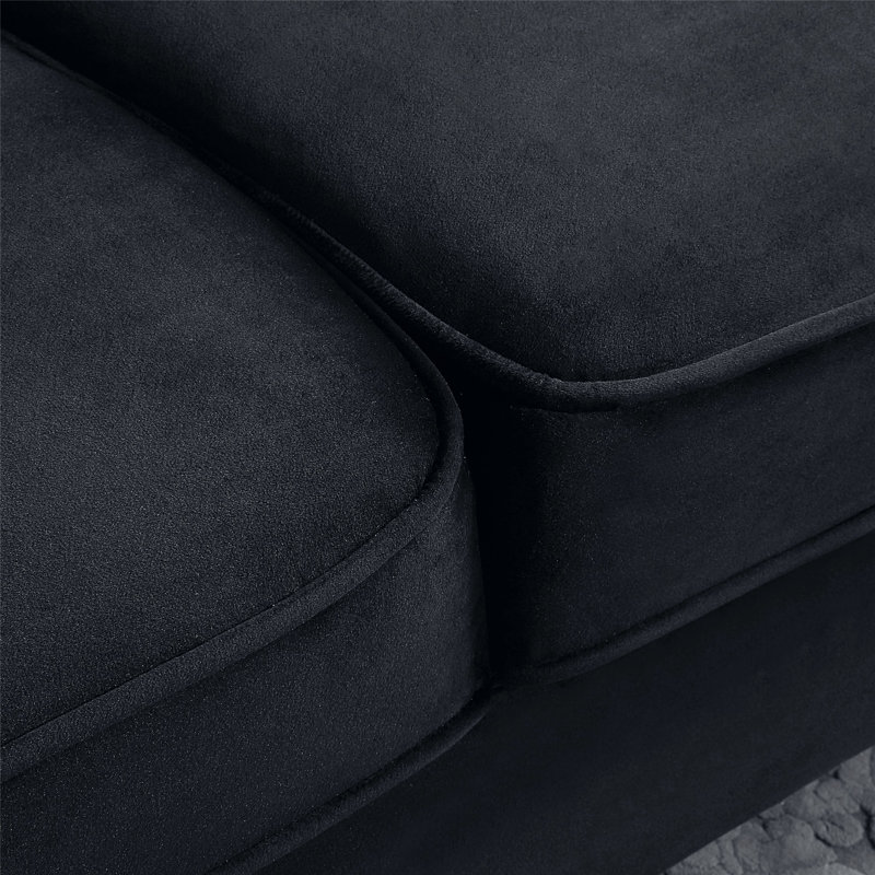 Barcaldine Velvet Loveseat, Black Velvet