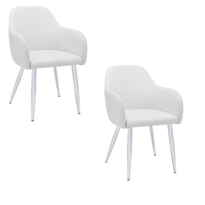 Ensemble de 2 chaises de salle à manger Renne, similicuir, à oreilles, métal
