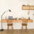 Burlywood Rectangular Solid Wood Floating Desk with drawers desk