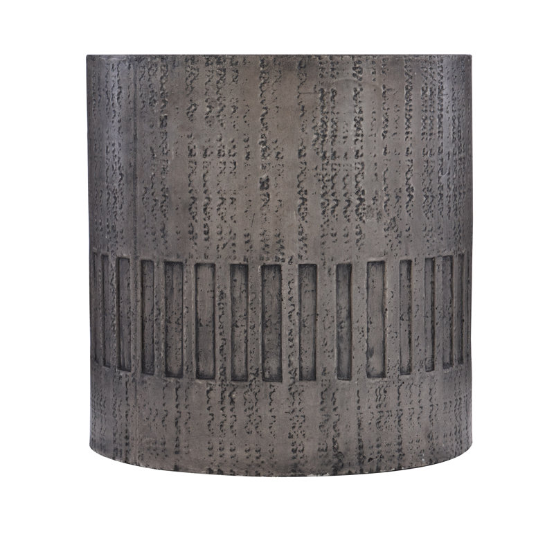 Miramar Elegance 20" Round Drum End Table in Dark Charcoal