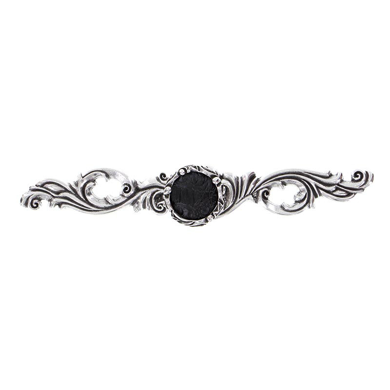 Poignée fantaisie Liscio, Noir, Argent antique