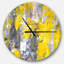 Motif abstrait gris et jaune - horloge murale moderne-57905732