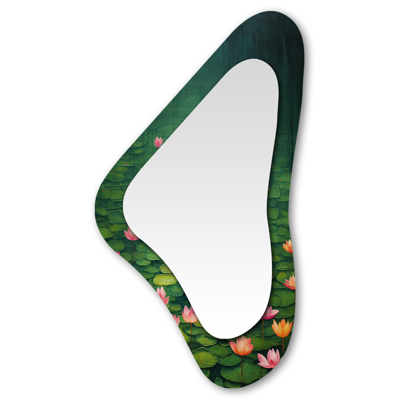 Miroir mural moderne irrégulier rose flottant rose
