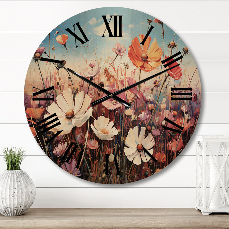 Horloge murale florale Wildlowers, Moyenne