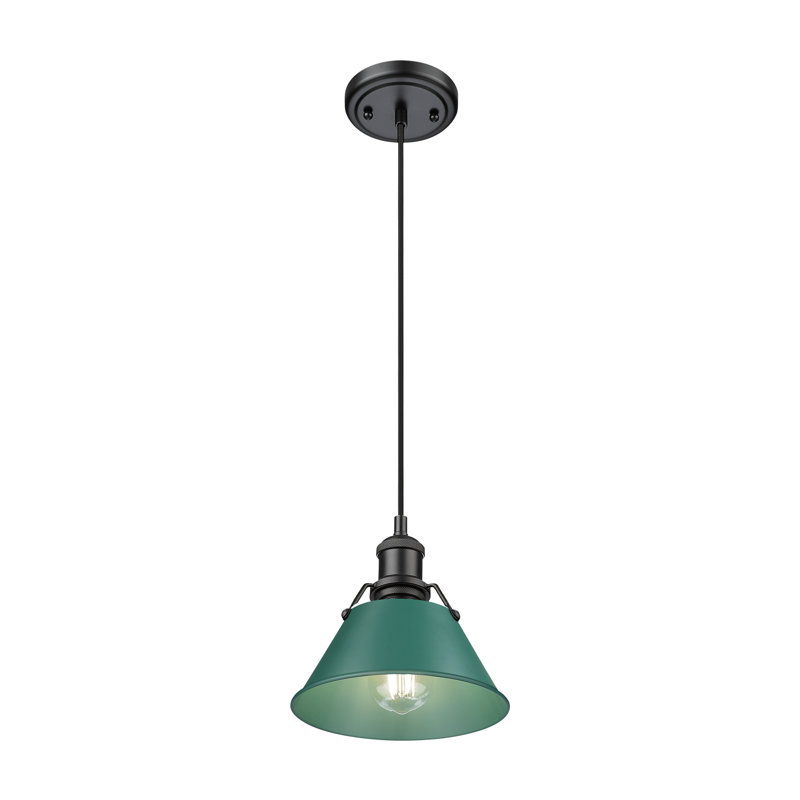 Petit luminaire suspendu Akifumi avec pin vert, Noir mat, H 129 po x l 7,5 po x P 7,5 po