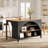 Kitchen Island With 3 Storage Shelves, 55 Inch Farmhouse Kitchen Shelf Bar Table With Large Worktop-458592064