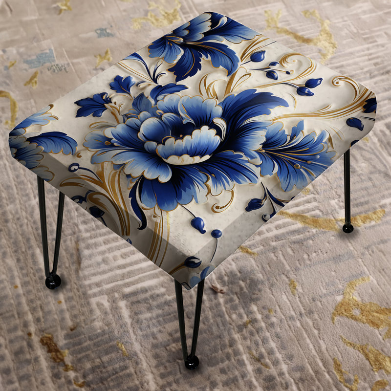 Regal Baroque Flourish Victorian Pattern - Damask Rectangle Ottoman