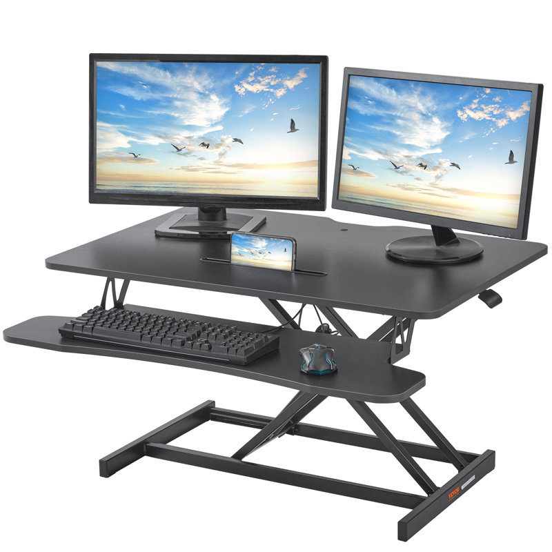 Hakimah Adjustable Metal Base Computer Desk, 19.9" H x 36" W x 29.8" D