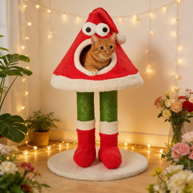 Arbre à chat 62 "avec base robuste et poteaux à griffer Dilan, Rouge