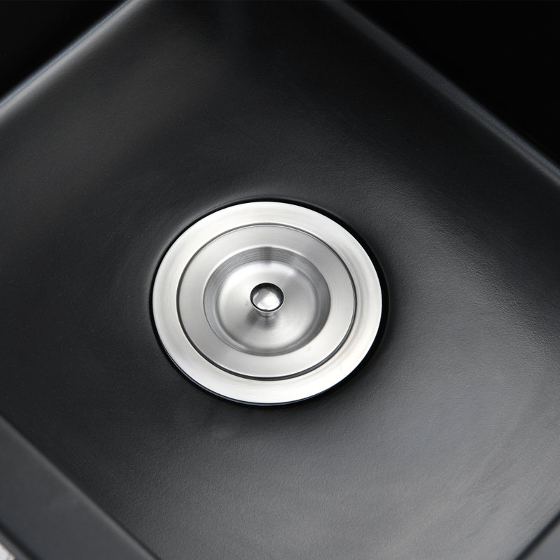 Évier de cuisine à cuve simple encastrable en quartz 18 po L
