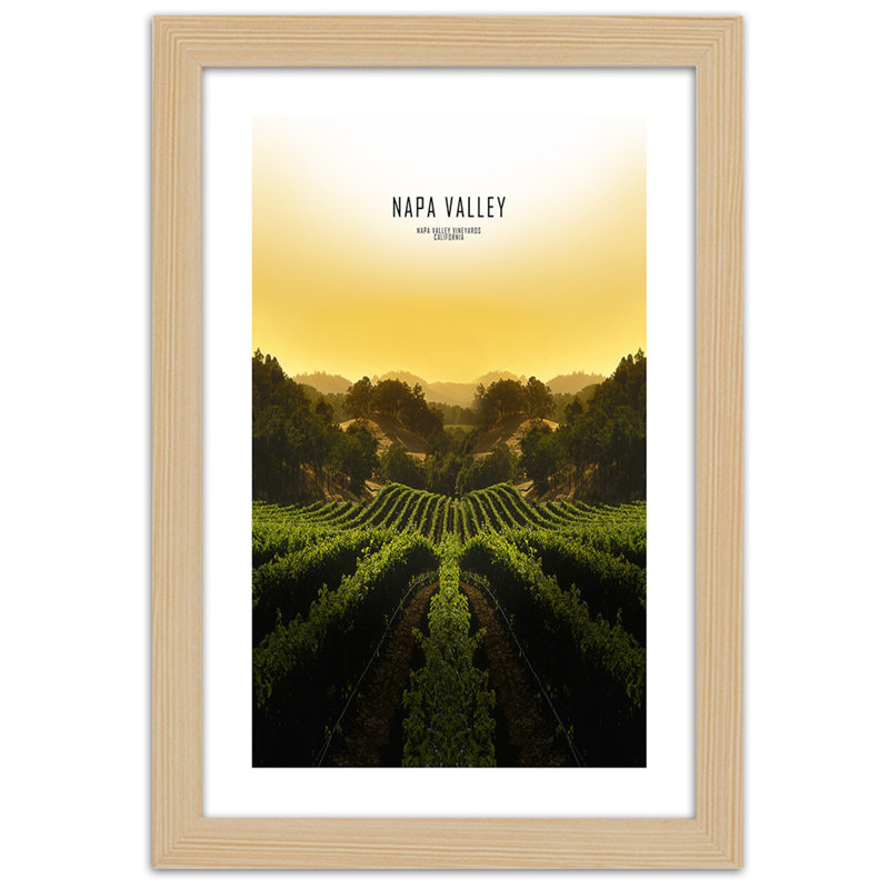 Napa Valley Landscape - Single Picture Frame Print, Light Brown, 100cm H x 70cm W