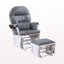 Fauteuil oscillant avec repose-pieds en microfibre gris-1180267132-1180267131