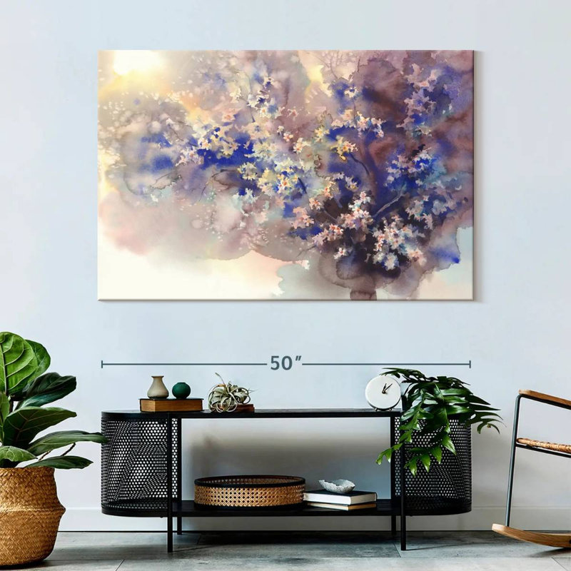 Avery Cherry Floral Abstract, 34" H x 51" W