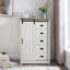 Commode 5 tiroirs avec porte de grange coulissante-124121003