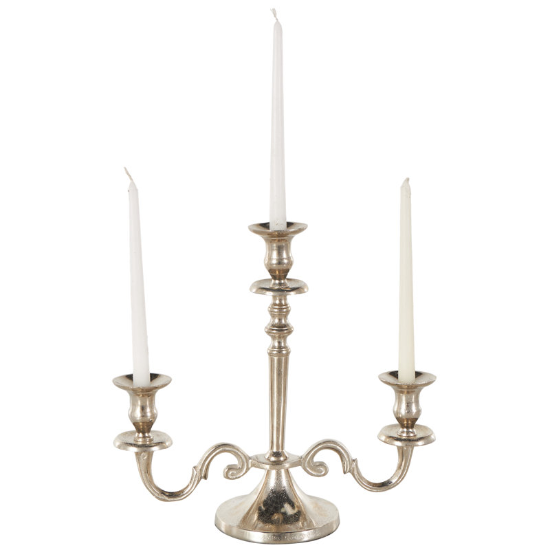 Bougeoir décoratif en aluminium et aluminium, Argent