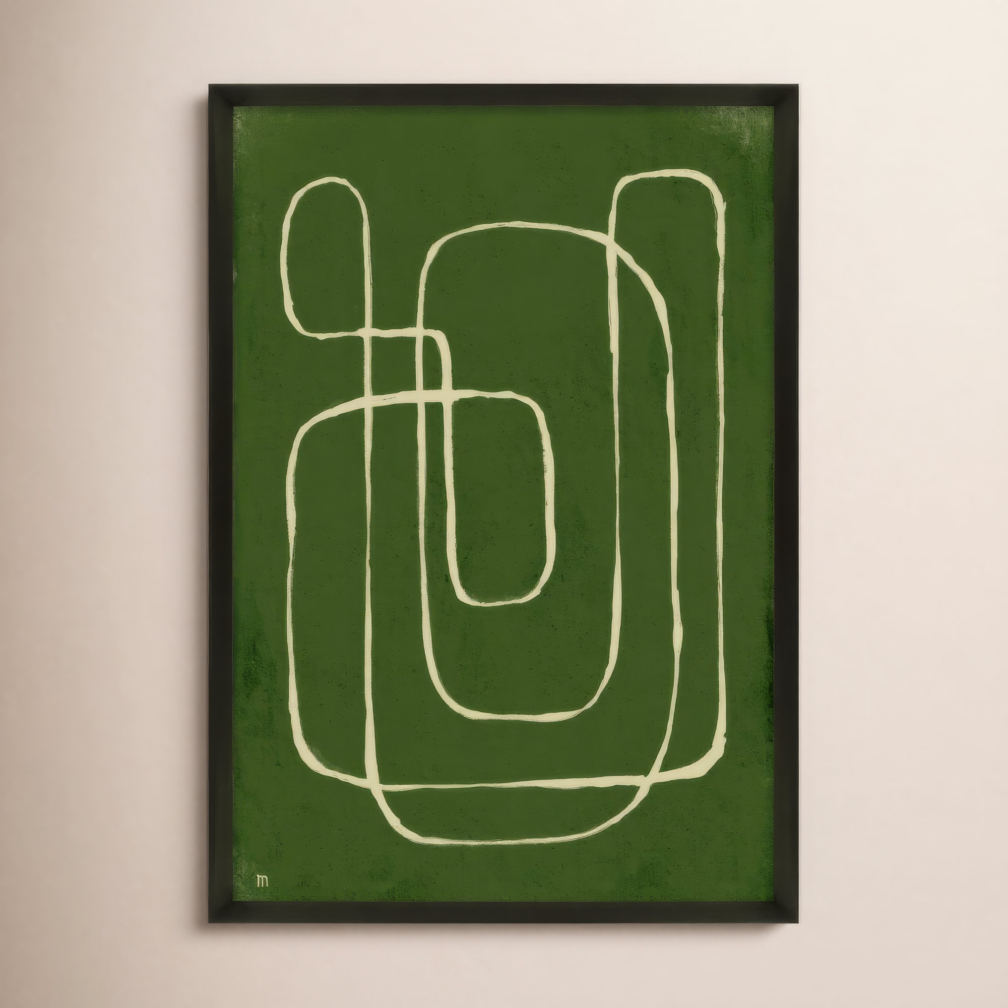 Line Works 2 by StudioM, 20" H x 14" W x 1.25" D, Black Framed Paper