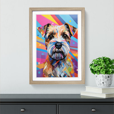 Border Terrier Op Art - Framed Print