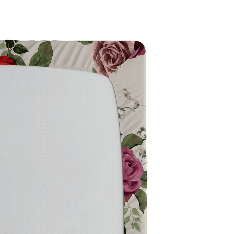 Ensemble de 2 draps-housses Ambesonne, Champagne, multicolore / floral, Drap-housse grand